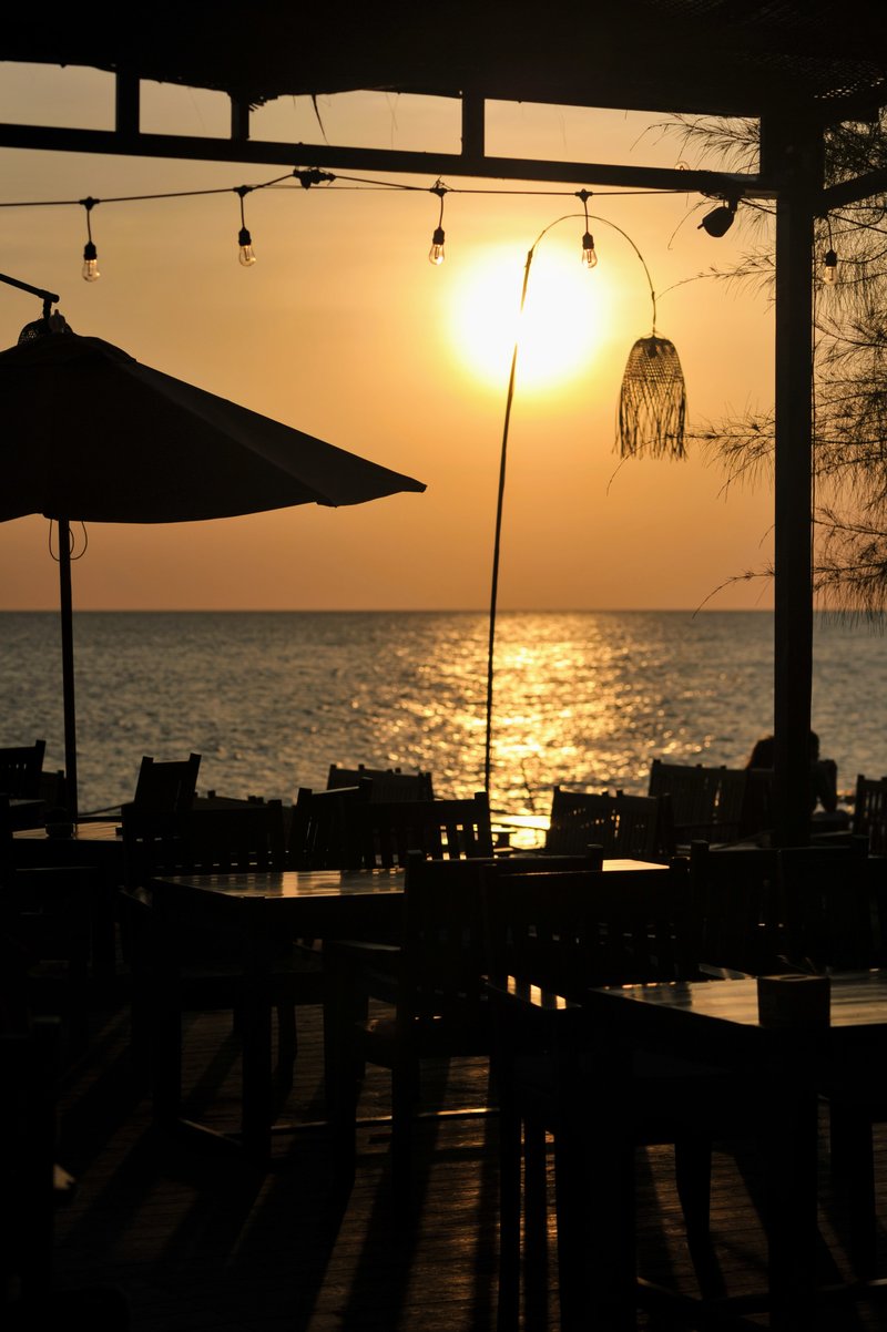 Dining area looking out to sunset